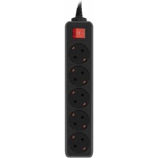 PC PET AP01006-3-B 3м (5 розеток) черный (пакет ПЭ)