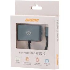 DIGMA Устройство чтения карт памяти USB Type-C CR-CA2512-G серый