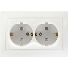 Розетка SMARTBUY (SBE-01w-16-S2-Z-c) Венера, 2-местная, белый
