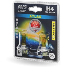 AVS Галогенная лампа /ATLAS ANTI-FOG/желтый H4.12V.60/55W.блистер 2шт