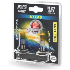 AVS Галогенная лампа /ATLAS ANTI-FOG/желтый H27/881.12V.27W.блистер 2шт