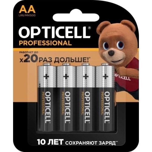 OPTICELL Батарея Professional LR6 AA (4шт) блистер