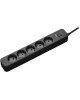 сетевой фильтр PERFEO (PF_C3968) POWER STREAM - 5 роз -5,0 м - черный