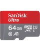 SANDISK Карта памяти microSDXC UHS-I Ultra 64 ГБ, 100 МБ/с, Class 10, SDSQUNR-064G-GN3MN, 1 шт., без адаптера