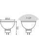 GAUSS Лампа светодиодная 101105406 6Вт цок.:GU5.3 софит 175B св.свеч.RGB MR16 (упак.:1шт)