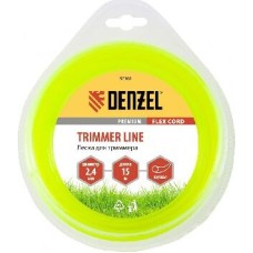Леска для триммера DENZEL Леска для триммера круглая 2,4 мм х 15 м, блистер FLEX CORD 96108