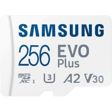 SAMSUNG Карта памяти microSDXC UHS-I U3 EVO Plus 256 ГБ, 160 МБ/с, Class 10, MB-MC256SA, 1 шт., переходник SD