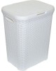 Корзина для белья VIOLET Ротанг 60л (белый) 186006