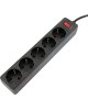 Сетевой фильтр 5BITES SP5B-518 GARDA - 5 роз - 1,8 м - черный