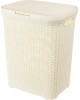 Корзина для белья VIOLET Ротанг 60л (белый) 186006