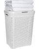 Корзина для белья VIOLET Ротанг 60л (белый) 186006