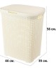 Корзина для белья VIOLET Ротанг 60л (белый) 186006