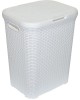 Корзина для белья VIOLET Ротанг 60л (белый) 186006