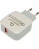 Универсальный адаптер питания Cablexpert (21074) 18Вт, 3А, QC3.0, 1 порт USB, белый, пакет