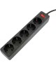 Сетевой фильтр 5BITES SP5B-518 GARDA - 5 роз - 1,8 м - черный