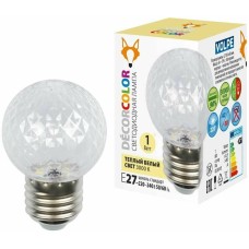  VOLPE LED-D45-1W/3000K/E27/CL/С PINE