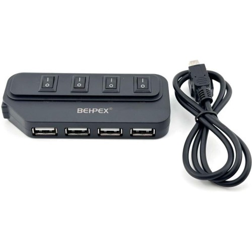 NONAME Разветвитель USB 2.0 BPH-1907 4порт. черный