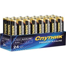 Элементы питания СПУТНИК LR03/4S PREMIUM ALKALINE