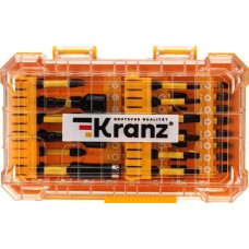 Набор бит KRANZ (KR-92-0463) Набор торсионных бит с магнитным держателем и торцевыми головками, пластиковый кейс, 41 шт