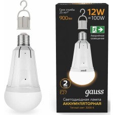 GAUSS Лампа светодиодная 102002112 12Вт цок.:E27 груша 220B 3000K св.свеч.бел.теп. (упак.:1шт)