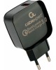Универсальный адаптер питания Cablexpert (21073) 18Вт, 3А, QC3.0, 1 порт USB, черный, пакет