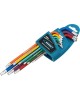 GROSS Набор ключей имбусовых Torx -TT, 9 шт: T10-T50, магнит, S2, экстра-длинные, хром/краска 9 шт 16402