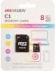HIKVISION Карта памяти microSDHC UHS-I U1 C1 8 ГБ, 92 МБ/с, Class 10, HS-TF-C1(STD)/8G/ZAZ01X00/OD, 1 шт., без адаптера