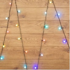 NEON-NIGHT Гирлянда Шарики Ø18 мм, 5 м, темно-зеленый ПВХ, 30 диодов, цвет RGB