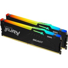 KINGSTON Память DDR5 2x32GB 5200MHz KF552C40BBAK2-64 Fury Beast RGB RTL Gaming PC5-41600 CL40 DIMM 288-pin 1.25В kit single rank с радиатором Ret