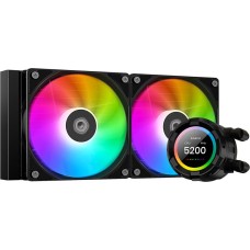 ID-COOLING Система водяного охлаждения SL240 XE ARGB Soc-AM5/AM4/1200/1700/1851 черный 4-pin 14-30dB Al+Cu LCD 300W Ret