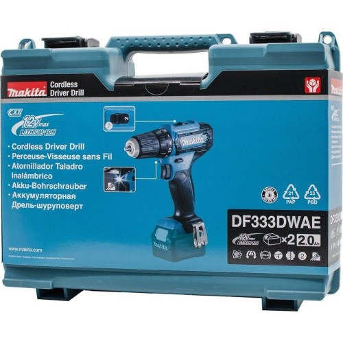 MAKITA Дрель-шуруповерт DF333DWAE аккум. патрон:быстрозажимной (кейс в комплекте) MAKITA Дрель-шуруповерт DF333DWAE аккум. патрон:быстрозажимной (кейс в комплекте)