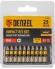 DENZEL Бита IMPACT, PH2x25 мм, лазерная обработка шлица, сталь S2, 10 шт., Е 6,3 11685