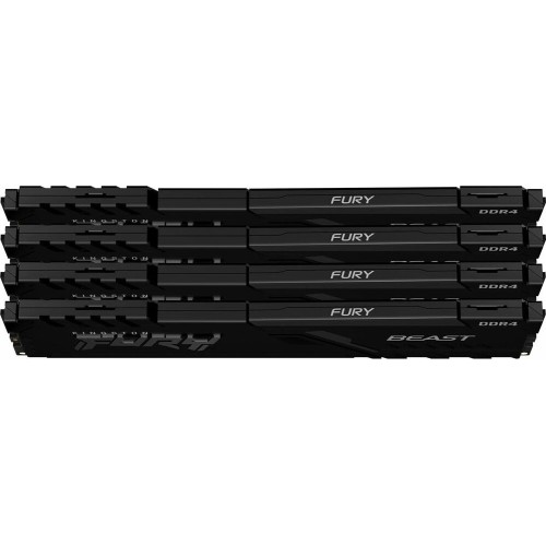 KINGSTON Память DDR4 4x8GB 3600MHz KF436C17BBK4/32 Fury Beast Black RTL Gaming PC4-28800 CL17 DIMM 288-pin 1.35В kit single rank с радиатором Ret KINGSTON Память DDR4 4x8GB 3600MHz KF436C17BBK4/32 Fury Beast Black RTL Gaming PC4-28800 CL17 DIMM 288-pin 1.35В kit single rank с радиатором Ret