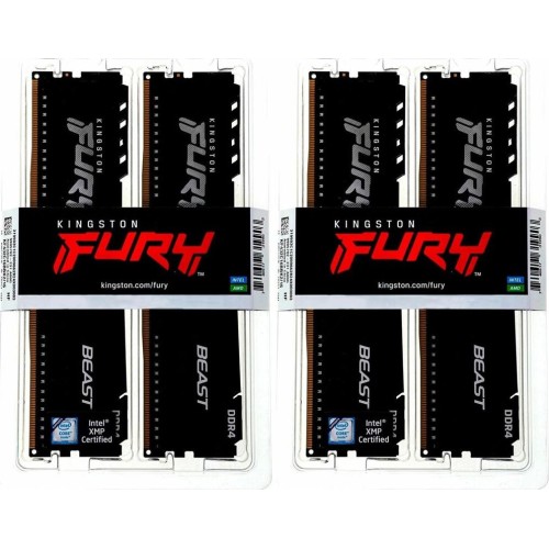 KINGSTON Память DDR4 4x8GB 3600MHz KF436C17BBK4/32 Fury Beast Black RTL Gaming PC4-28800 CL17 DIMM 288-pin 1.35В kit single rank с радиатором Ret KINGSTON Память DDR4 4x8GB 3600MHz KF436C17BBK4/32 Fury Beast Black RTL Gaming PC4-28800 CL17 DIMM 288-pin 1.35В kit single rank с радиатором Ret