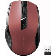 UGREEN Беспроводная компьютерная мышь Ergonomic Wireless Mouse 2.4G 4000DPI Silence Design 2.4 GHz&BT. Цвет: красный