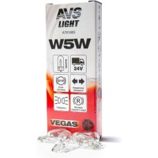 AVS Лампа Vegas 24V. W5W (W2,1x9,5d) BOX 10шт