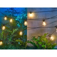 REXANT Гирлянда садовая Канэри, 15м, 3000К, встроенный аккумулятор, солнечная панель, коллекция Лондон