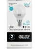 GAUSS Лампа светодиодная Elementary 6Вт цок.:E14 шар 220B 4100K св.свеч.бел.нейт. (упак.:1шт) (53126)