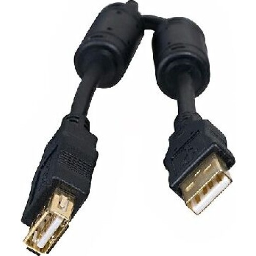 кабель USB 5BITES UC5011-018A EXPRESS USB2.0 / AM-AF / FERRITES / 1.8M / BLACK