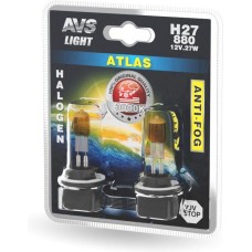 AVS Галогенная лампа /ATLAS ANTI-FOG/желтый H27/880.12V.27W.блистер 2шт