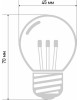 NEON-NIGHT Ретро-лампа светодиодная, диаметр 45мм, E27, 6 LED, 2Вт, РОЗОВЫЙ, прозрачная колба, 230В