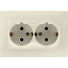 Розетка SMARTBUY (SBE-01i-16-S2-Z-c) Венера, 2-местная, бежевый