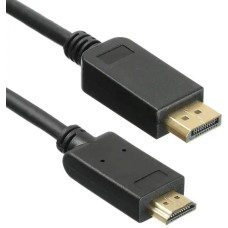 KINGPRICE Кабель аудио-видео KP-DP1.1-HD1.4-1.5m, DisplayPort (m) - HDMI (m), 1.5м, GOLD, черный