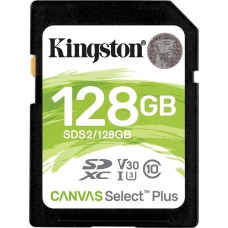 KINGSTON Флеш карта SDXC 128GB SDS2/128GB Canvas Select Plus w/o adapter