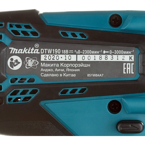MAKITA Гайковерт DTW190Z аккум. патрон:квад.1/2 MAKITA Гайковерт DTW190Z аккум. патрон:квад.1/2