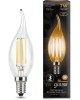 GAUSS Лампа светодиодная Filament 7Вт цок.:E14 свеча 220B св.свеч.бел.теп. CF35 (упак.:10шт) (104801107)