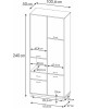 Шкаф POLINI Шкаф двухсекционный Polini kids Mirum 2320, белый-серый (4кор)