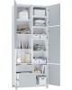 Шкаф POLINI Шкаф двухсекционный Polini kids Mirum 2320, белый-серый (4кор)