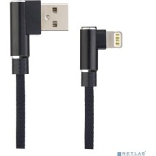 Кабель PERFEO (I4315) USB A - Lightning, 2.4A, угловой, черный, 1 м., Light Premium