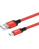 кабель HOCO (6957531062912) X14 USB (m)-microUSB (m) 2.0м - красный/черный